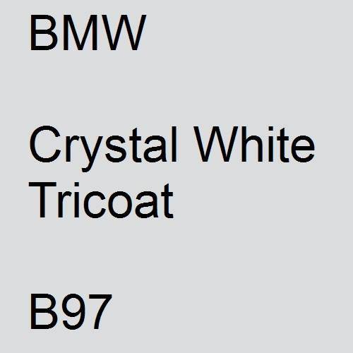 BMW, Crystal White Tricoat, B97.